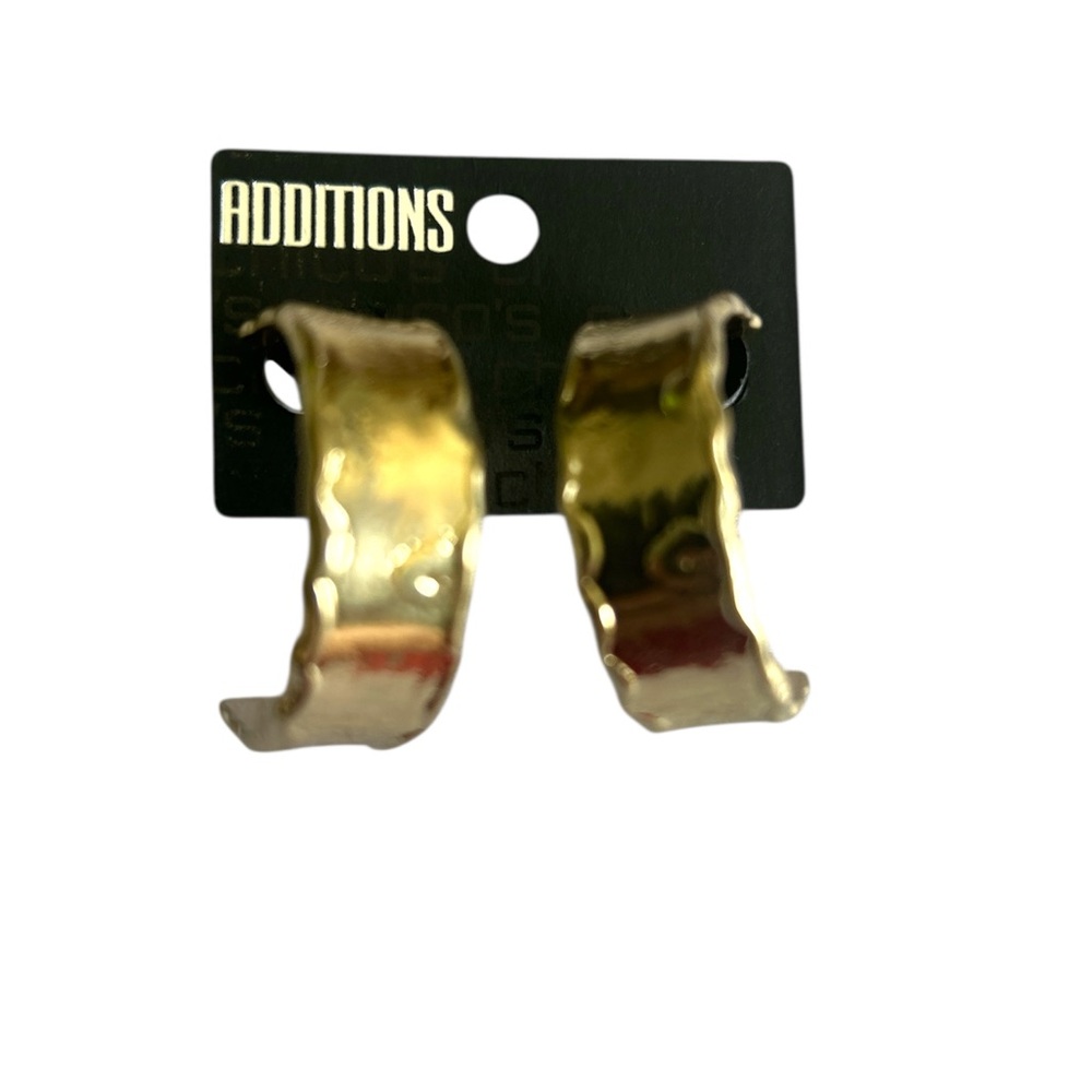 Chicos Additions Gold Tone Half Hoop Post Earrings